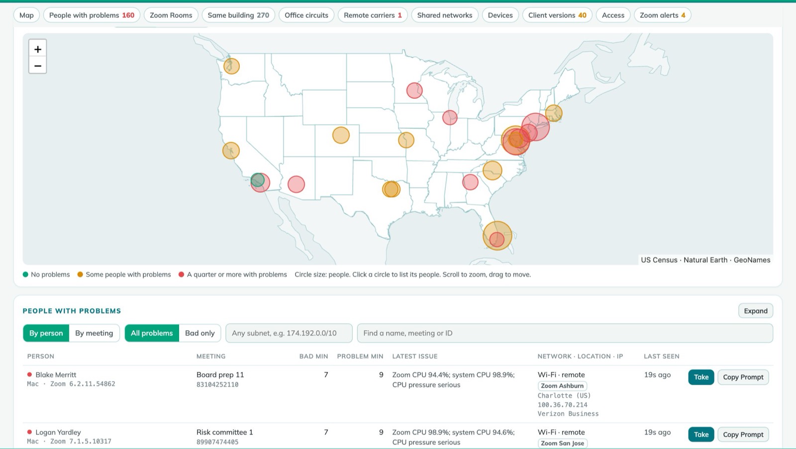 Vivoh Pulse: a map of where people are, the people with problems and why